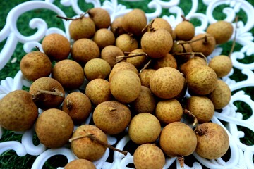 Kelengkeng or longan tropical fruit which is widely sold in fruit shops and traditional markets in Indonesia