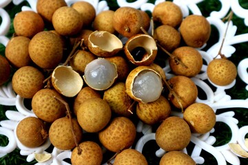 Kelengkeng or longan tropical fruit which is widely sold in fruit shops and traditional markets in Indonesia