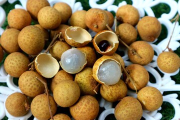 Kelengkeng or longan tropical fruit which is widely sold in fruit shops and traditional markets in Indonesia