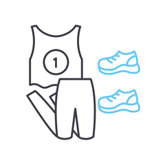 sportswear line icon, outline symbol, vector illustration, concept sign