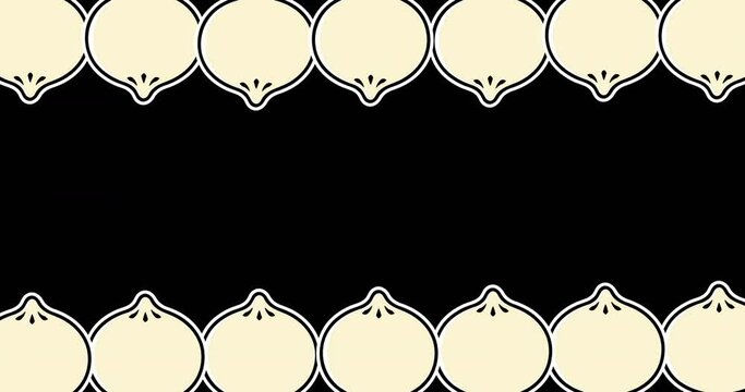 Animation of multiple onion icons on black background