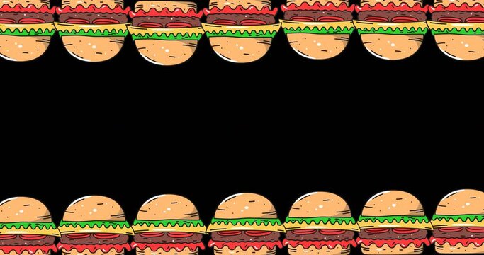 Animation of multiple hamburger icons on black background