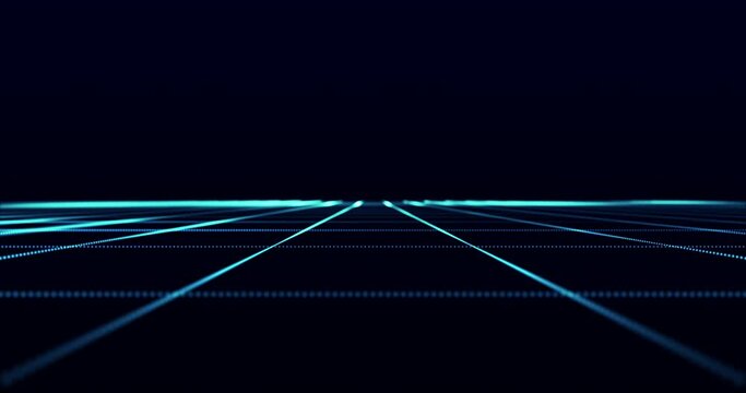 The camera advances through the space of the blue grid lines. Seamless loop.