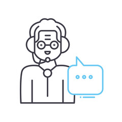 support line icon, outline symbol, vector illustration, concept sign