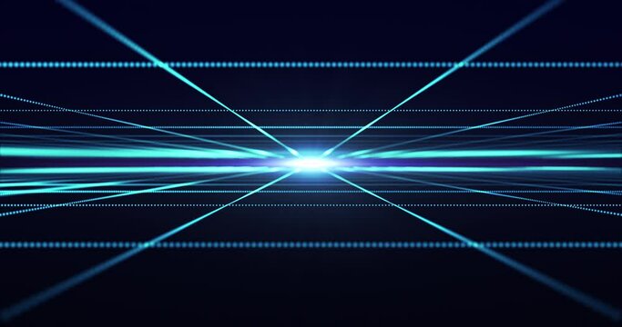 The camera advances through the space of the blue grid lines. Seamless loop.