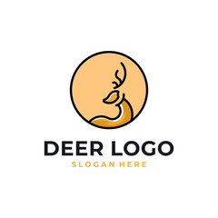 deer logo design with cicrcle badge
