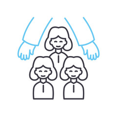 support line icon, outline symbol, vector illustration, concept sign