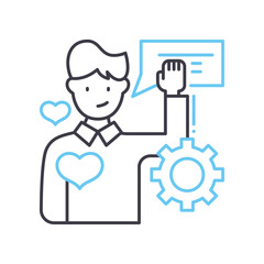 support line icon, outline symbol, vector illustration, concept sign