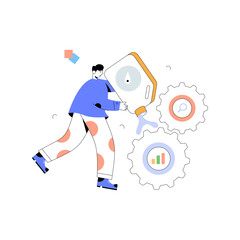 A flat illustration of project management 