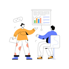 A character based flat illustration of business discussion 