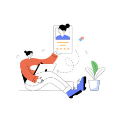 A character based flat illustration of business discussion 