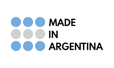 made in argentina, vector logo with argentinian flag painted circles