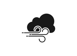 wind cloud line icon, outline vector logo illustration, linear forecast pictogram isolated on white.