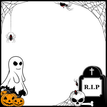 Halloween themed photo frame illustration, with transparency