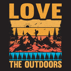 hiking t-shirt design  and vector template