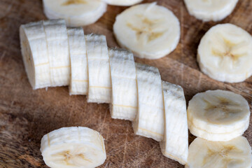ripe yellow banana cut into pieces