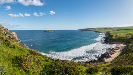 Panoramic view of the beach at Petrel Cove, in South Australia