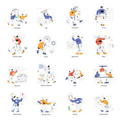 16 Trendy Management Flat Illustrations


