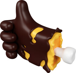 Halloween Zombie Hand Thumbs Up, 3D Rendering illustration