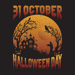 Halloween t-shirt design and vector template
