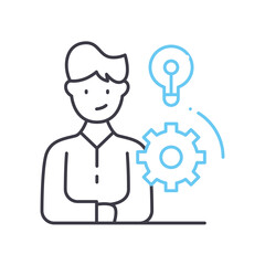 teamwork skill line icon, outline symbol, vector illustration, concept sign