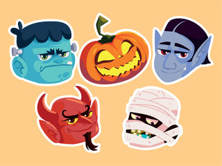 halloween characters faces