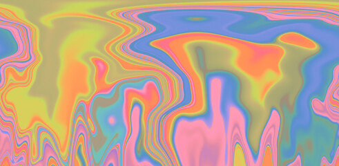 Abstract holographic background with fluid neon leaks and wavy distortion.