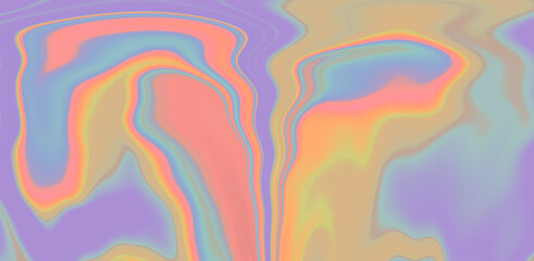 Abstract holographic background with fluid neon leaks and wavy distortion.