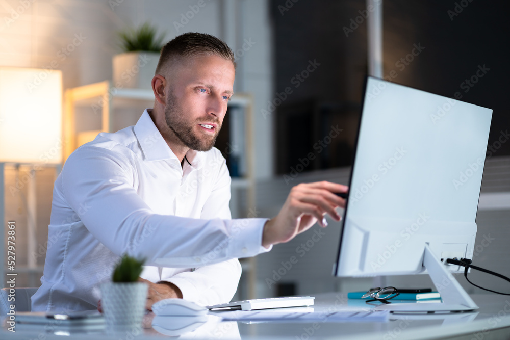 Poster business man analyst using kpi data