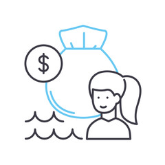 tax haven line icon, outline symbol, vector illustration, concept sign