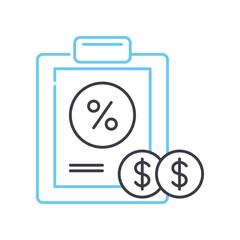 tax benefits line icon, outline symbol, vector illustration, concept sign
