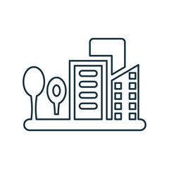 Architecture, building, dwelling outline icon. Line art vector.