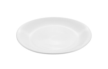 Empty white plate isolated  on ransparent png