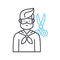 tailor line icon, outline symbol, vector illustration, concept sign