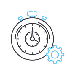 time tracker line icon, outline symbol, vector illustration, concept sign
