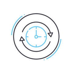 timing line icon, outline symbol, vector illustration, concept sign