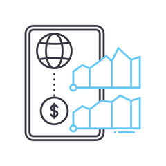 todays rates line icon, outline symbol, vector illustration, concept sign