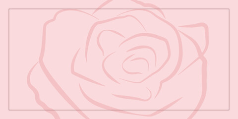 Rose silhouette isolated illustration on pink background. Beautiful rose flower vector template design. © Yuliia