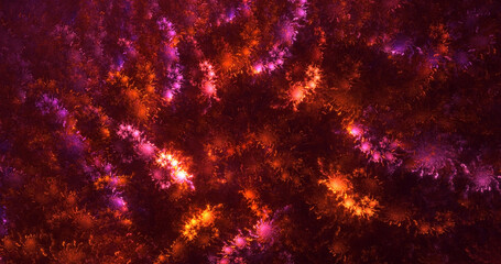 3D rendering abstract multicolor fractal light background
