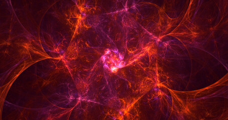 3D rendering abstract multicolor fractal light background