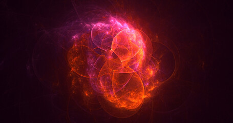 3D rendering abstract multicolor fractal light background