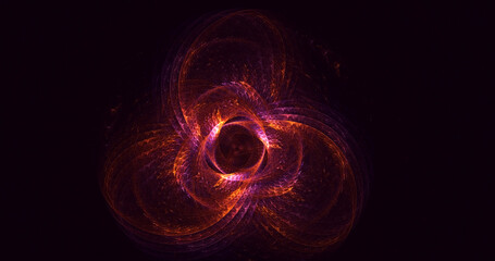 3D rendering abstract multicolor fractal light background