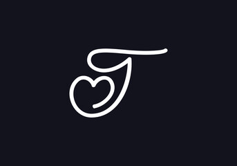 Love font logo design vector sign. Love and heart icon and symbol design vector with T