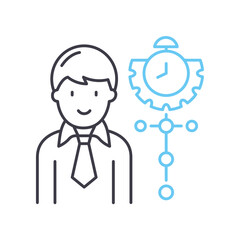 time management line icon, outline symbol, vector illustration, concept sign