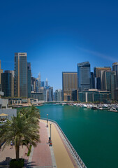 Fototapeta na wymiar architecture dubai marina in arab emirates cityscape