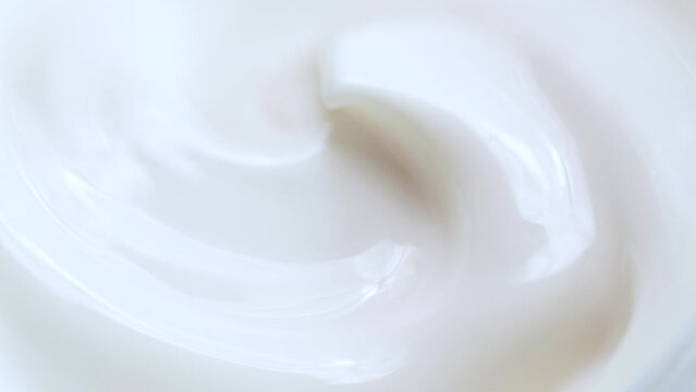 Macro white smooth eye, skin cream texture, closeup beauty facial cosmetics mask