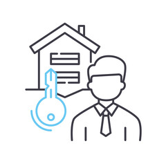 tenant line icon, outline symbol, vector illustration, concept sign