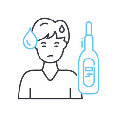 temperature line icon, outline symbol, vector illustration, concept sign