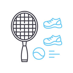 tennis line icon, outline symbol, vector illustration, concept sign