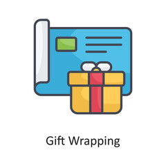 Gift Wrapping Filled Outline Vector Icon Design illustration on White background. EPS 10 File